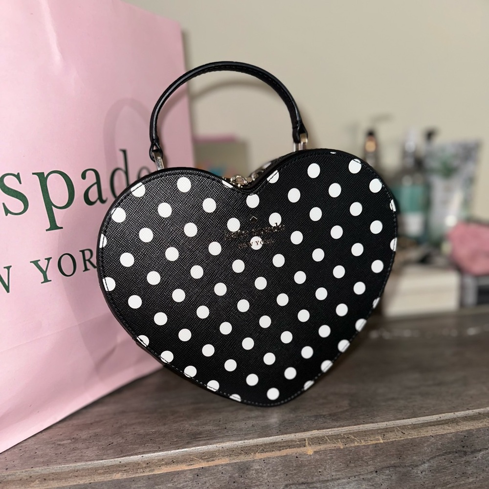 Kate Spade Love Shack Heart Shaped Polka Dots Crossbody ♠️